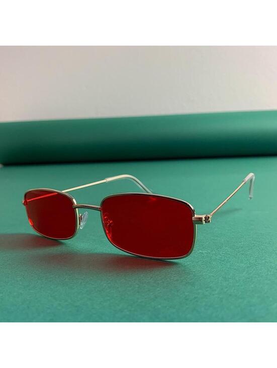 Other - Cyber Y2k 90s 2000s vintage unique slim style gold trim sunglasses. Gold trim